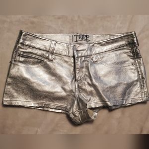 Tripp NYC faux leather metallic booty short